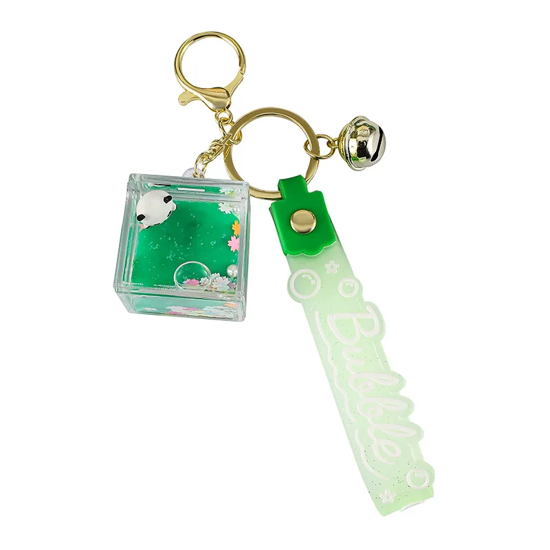 2025 Minso oil-filled panda figurine, sand bottle keychain pendant, exquisite girls' bag, key chain pendant, small gift