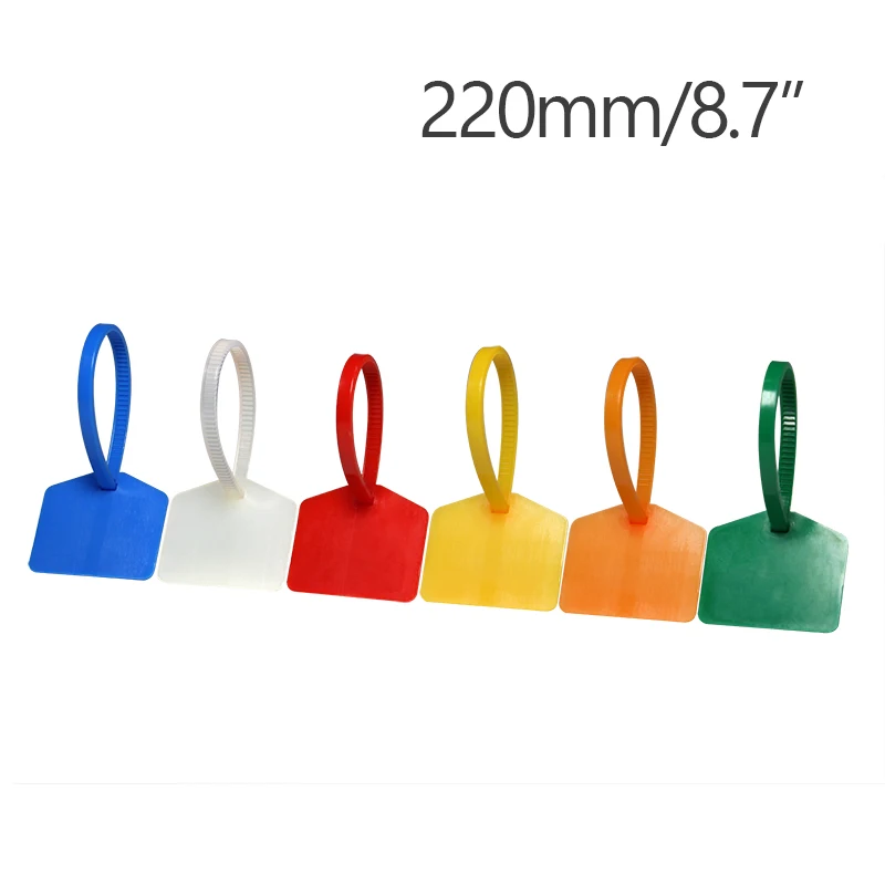 100 Cable Label Nylon Zip Ties Disposable Blank Plastic Network Wire Marker Management Plants Tags Self Locking Waterproof 22cm