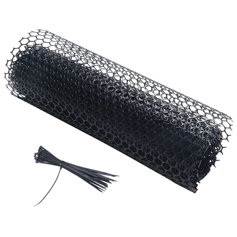 

ABZS 3X Reusable Plastic Chicken Wire Fence Mesh Lightweight Durable Hexagonal Mesh DIY Project(Black)