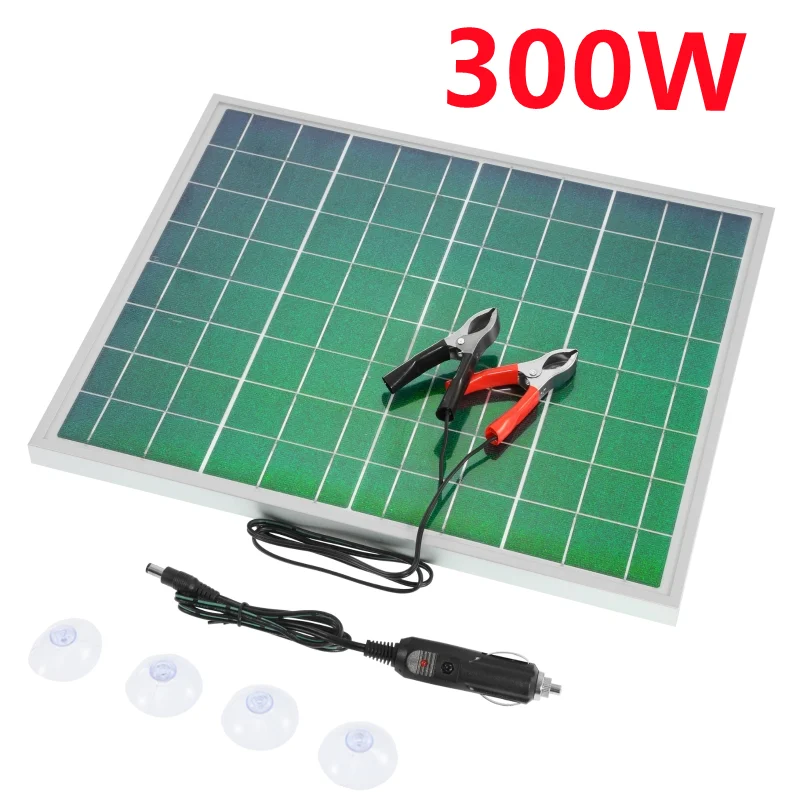 300W Monocrystalline Solar Panel 18V Aluminum Frame Power Portable Outdoor Rechargeable Solar Cell Solar Generator Campin Mobile