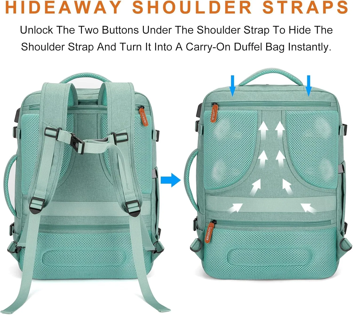 Carry On Travel Backpack for Women Men, Flight Approved Expandable Laptop Backpack Fits 17 Inch Notebook with TSA Lock & USB Cha
