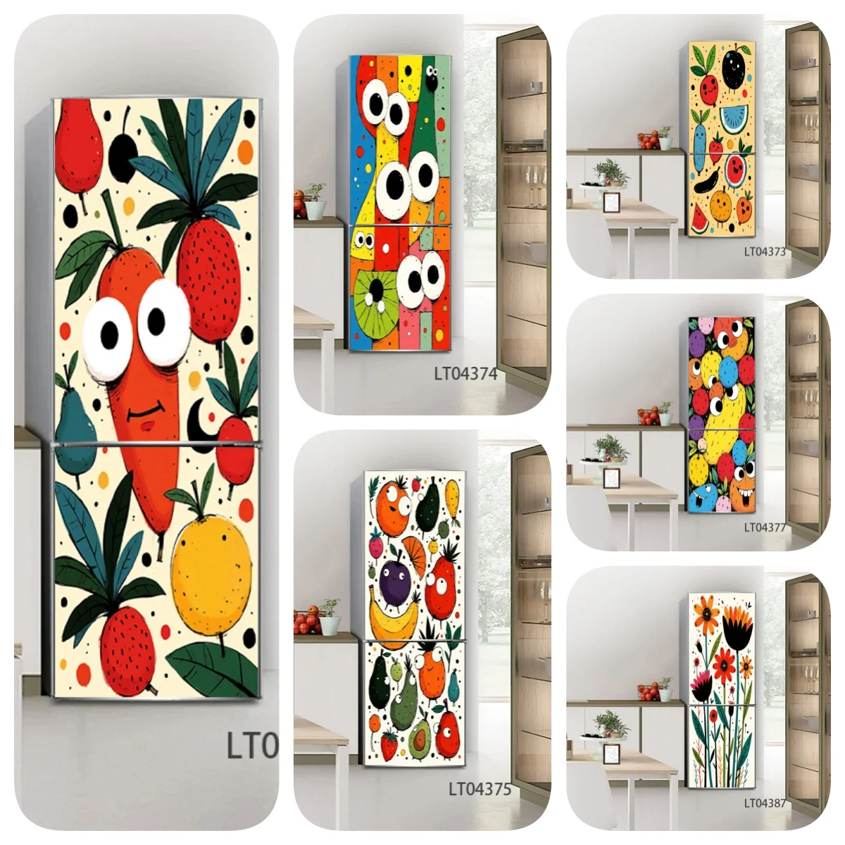 

Vibrant Pet Vegetable Fridge Decor Sticker Self-Adhesive Decals for Refrigerator Surface Decor Decoration Wallpaper Crafts