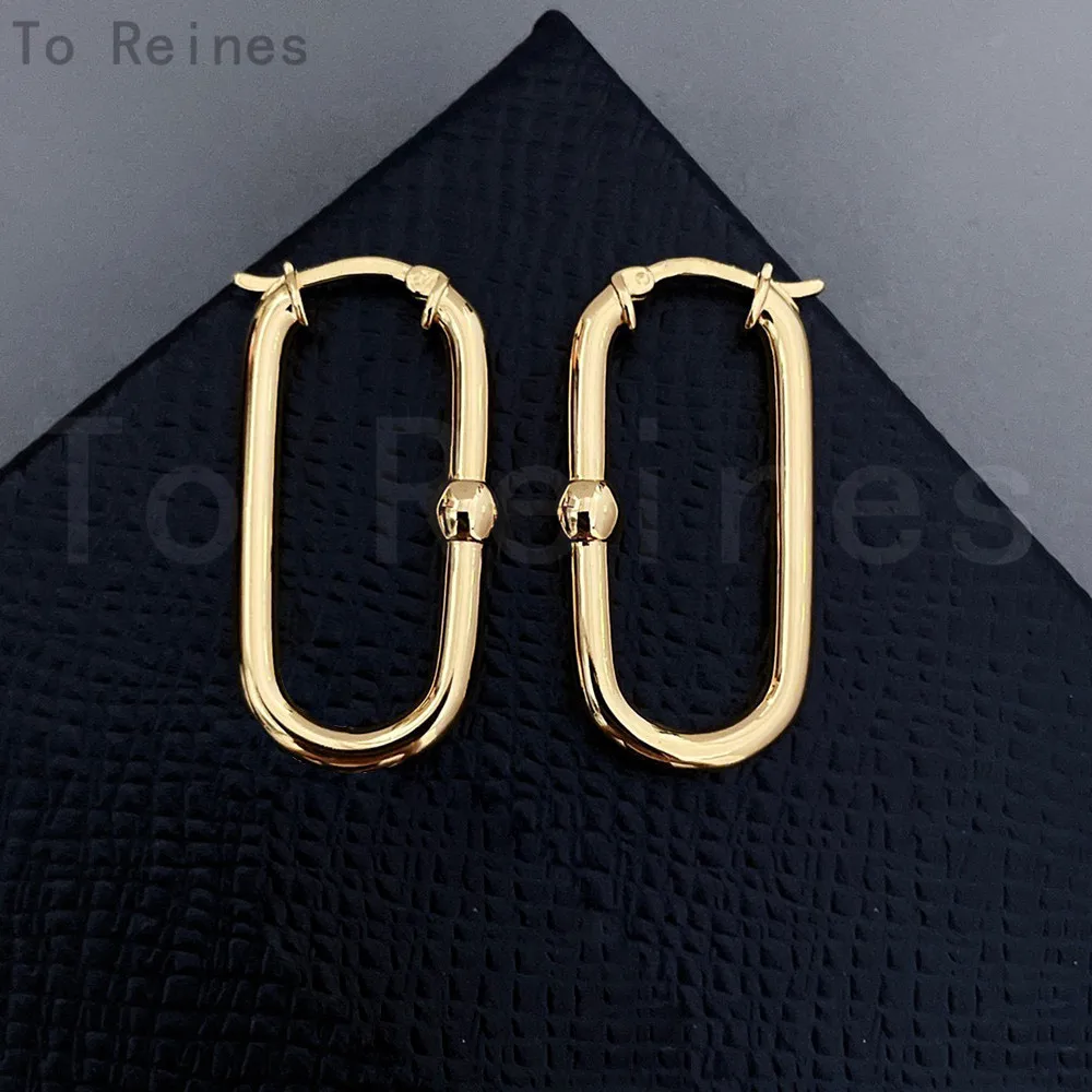 To Reines High Quality U Shaped Exaggerated Hoop Earrings For Women Jewelry Famous Runway 2024 Ins Trend Brand Designer