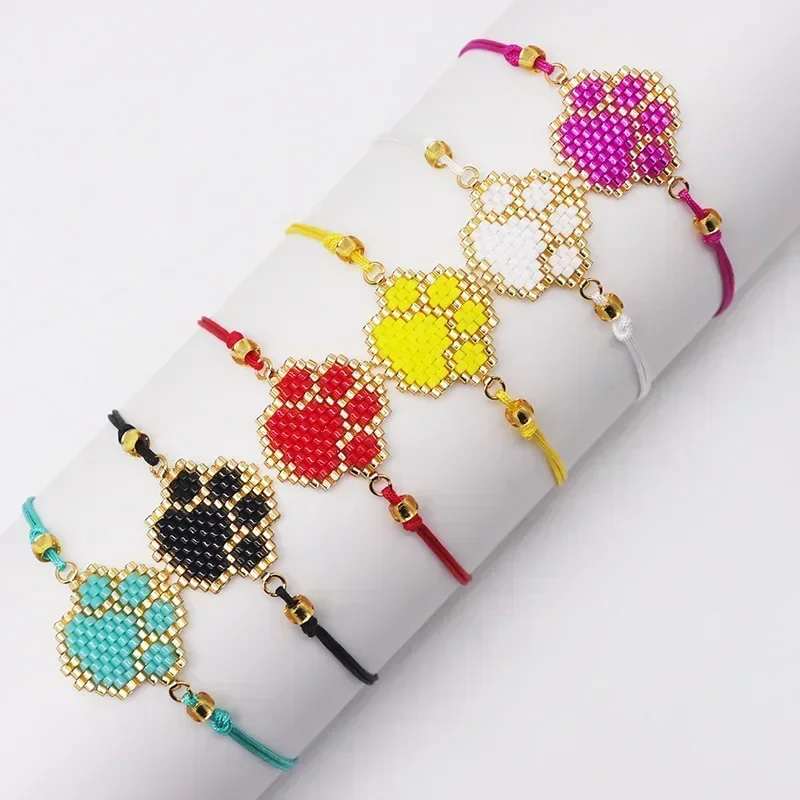 Bracelet ZGMXR Bohème en perles de riz, réglable, tricoté à la main, polyvalent, design Zoon Tracks And Clues, accessoire de mode