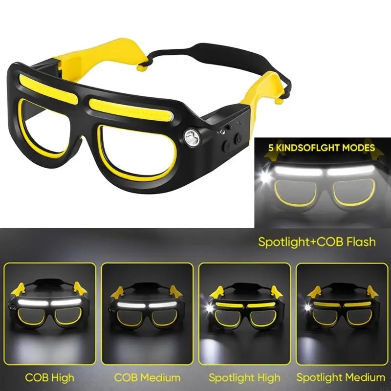 

2025 Новая перезаряжаемая светодиодная лампа для очков с датчиком движения, беспрепятственный головной свет для бега, кемпинга,