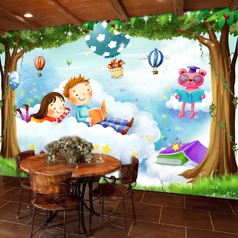 Modern romantic couple room beautiful tree view children's room TV luxurious home decoration background and wall paintings paper