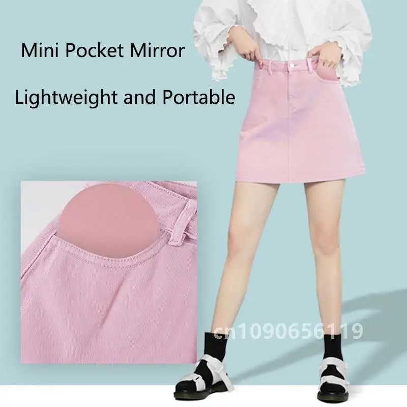 2-Face Mini Portable LED Light Makeup Mirror 2X/10X Magnifying HD Mirror Girl Travel Foldable HandHeld Pocket Mirror Four Colors