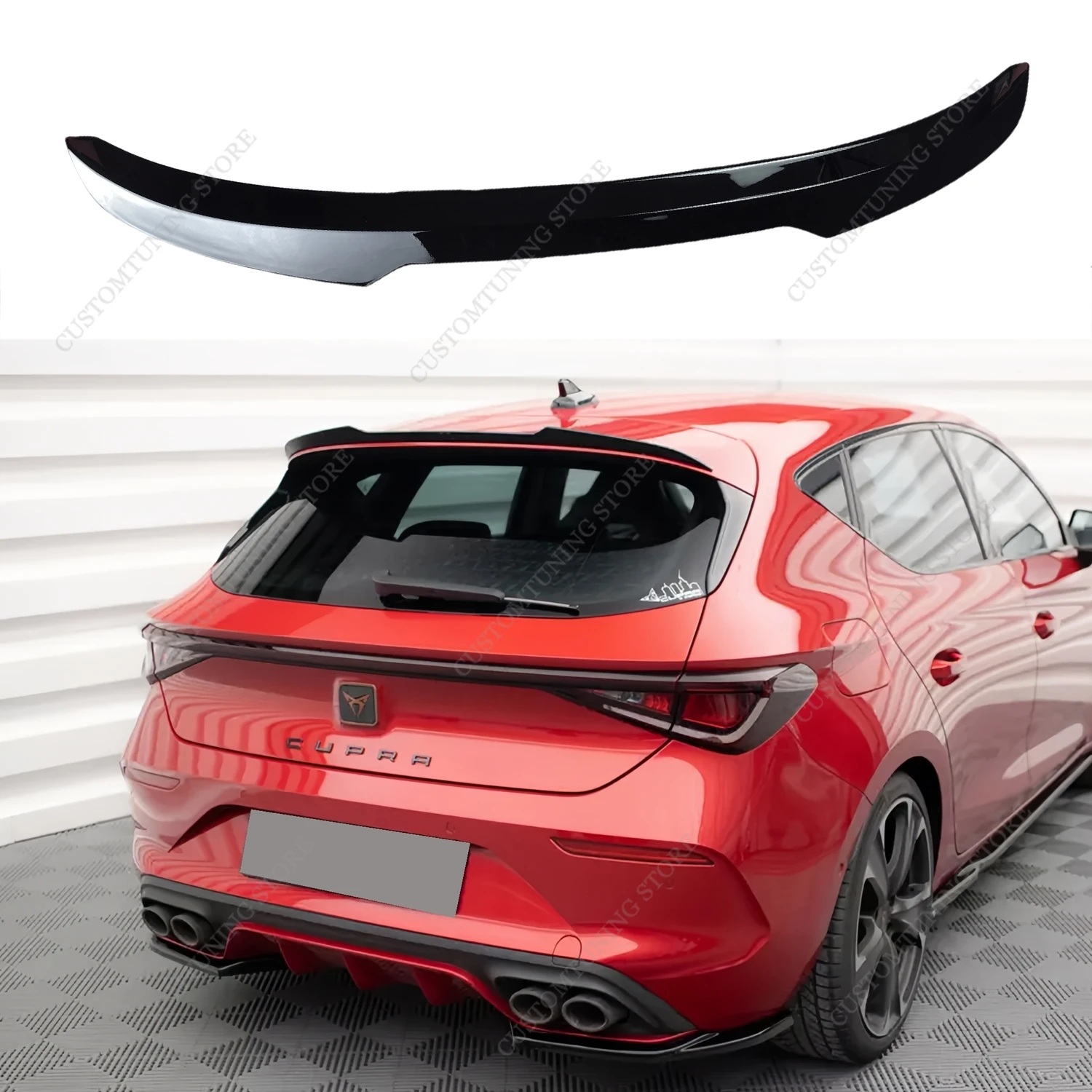 

For Seat Leon MK4 Cupra Maxton Style Rear Spoiler Caps Wing Cupra Leon 245/300 4-Door Hatchback 2021-2025 Bodykits Tuning