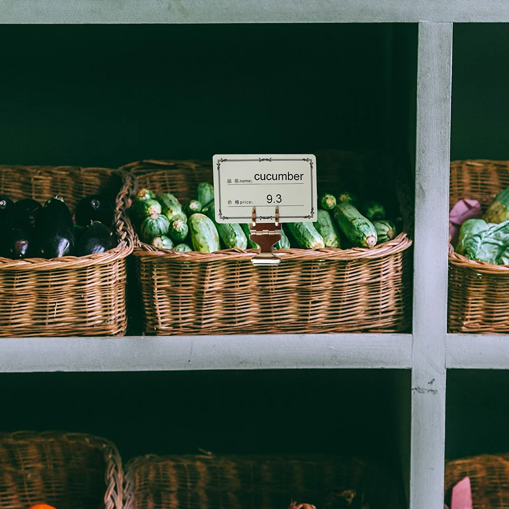 5 Pcs Price Tag Clips Metal Chalkboard Holder Display Rack Electroplated Iron Retail Store Supermarket Advertising Info Quick