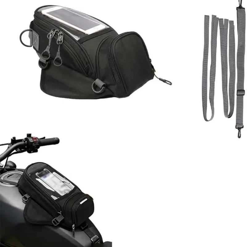 Magnetic Motorcycle Tank Bag Waterproof Transparent Phone Touch Screen Pouch Large Capacity Storage Bag Universal for Riding