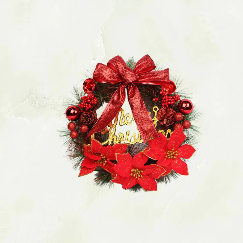 30 cm Weihnachtsdekoration, Kranz-Anhänger, künstliche Kränze, Türverkleidung, rote Wand
