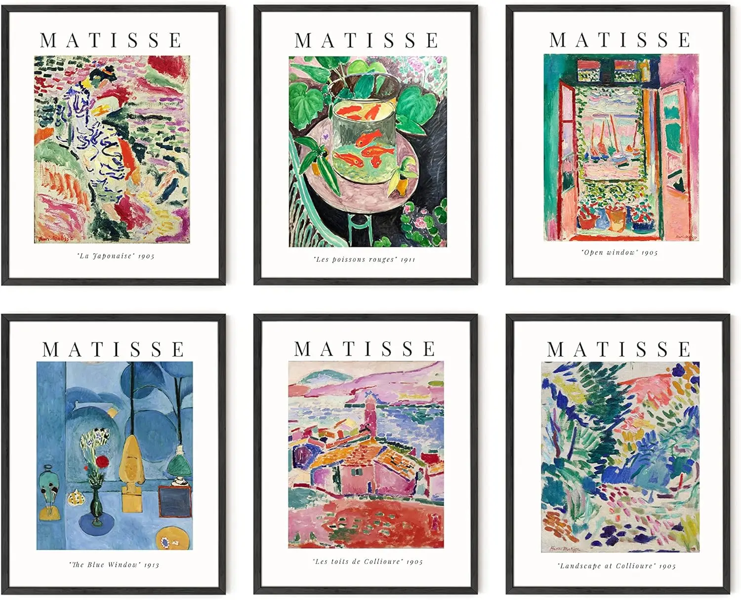 

Matisse Prints,Framed Matisse Poster Set,Framed Boho Wall Art,Vintage Posters and Prints Framed,Artist Posters