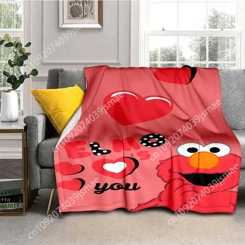 3D Print S-Sesame Street cartoon  Flannel Throw Blanket,Multi-purpose Holiday Gift Blanket Warm And Soft Blankets Custom Blanket