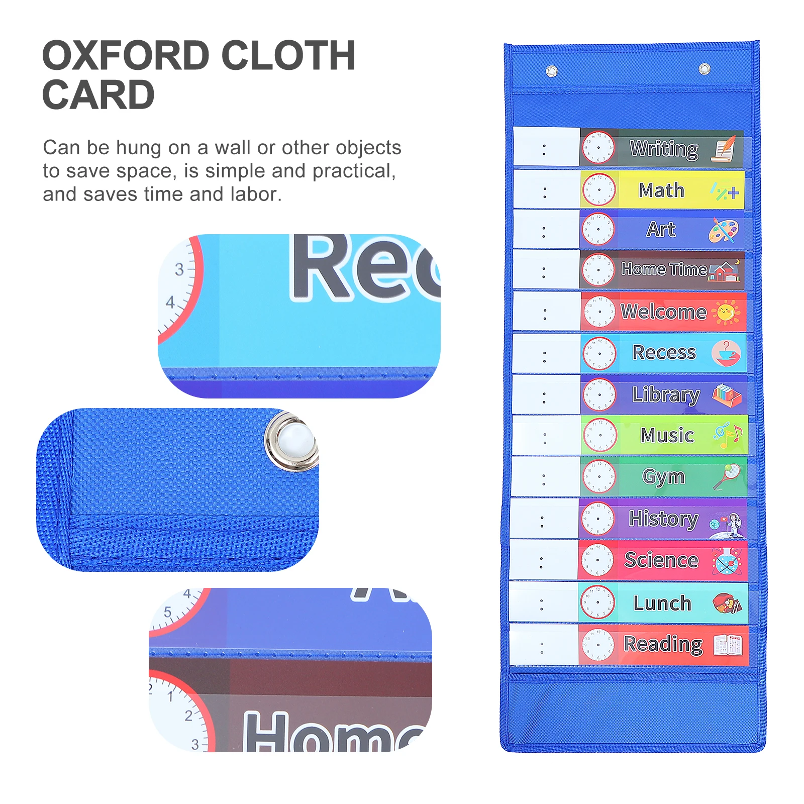 

1pc Oxford PET Planner Wall Calendar Hanging Bag Wall Door Hanging Pouch Decorative Schedule Memo Storage Teaching Tools