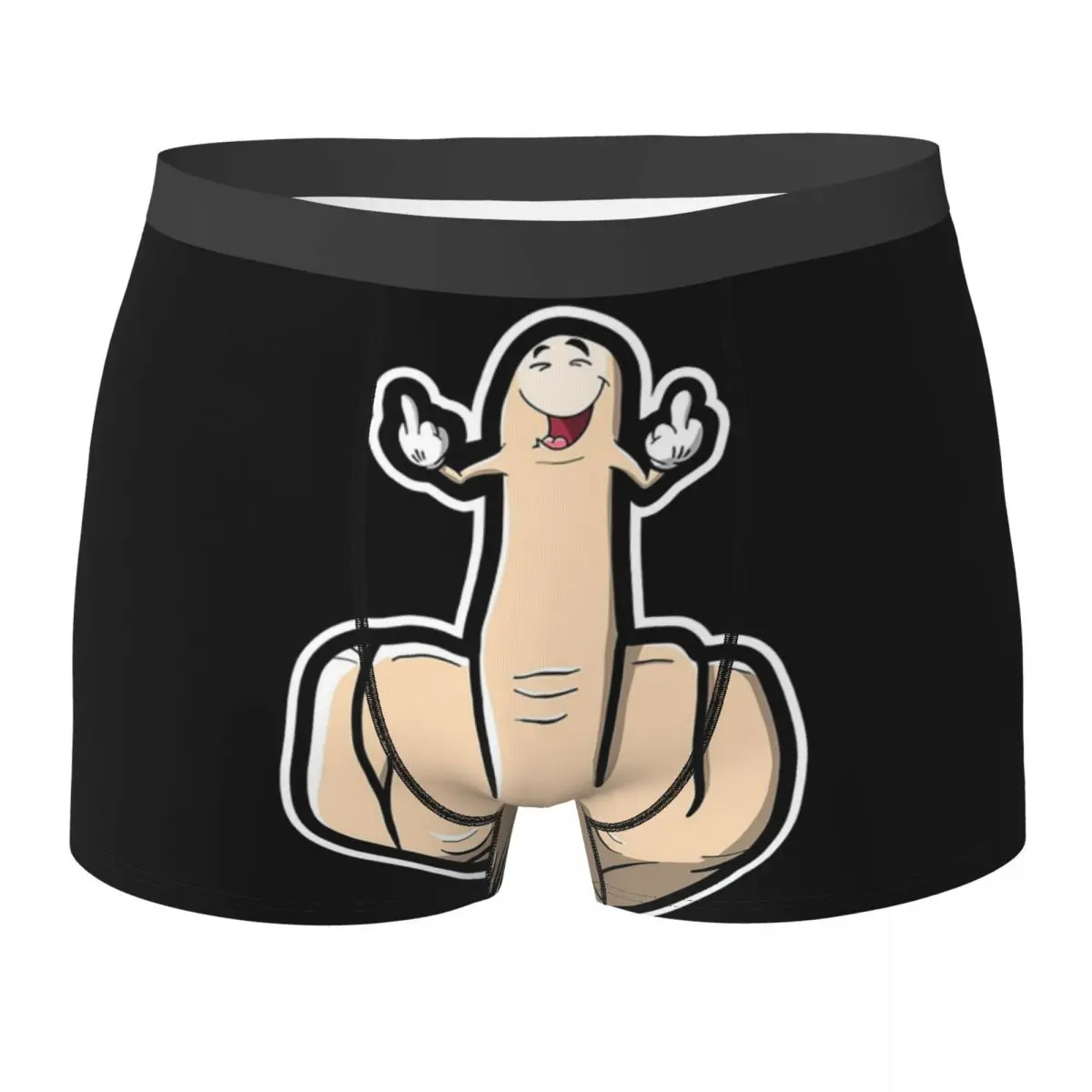 Boxer Underpants Shorts Hand Gesture Design Middle Finger Shows Middle Fingers Panties Men Soft Underwear for Man Boyfriend Gift