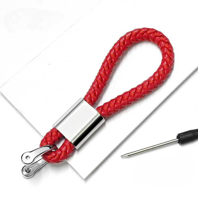 Individueller Logo-Schlüsselanhänger, leeres PU-Lederseil, Lasergravur, Auto-Schlüsselanhänger, gewebtes Band, Schlüsselanhänger, personalisierte Schlüsselanhänger im Großhandel