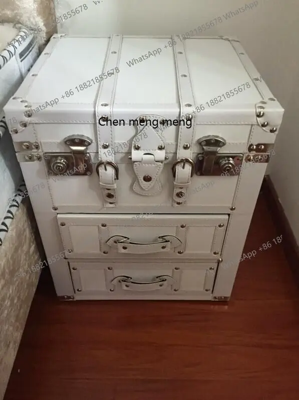 

American White Simple Mediterranean Style Sofa Side Cabinet Hotel Storage Bedside Table