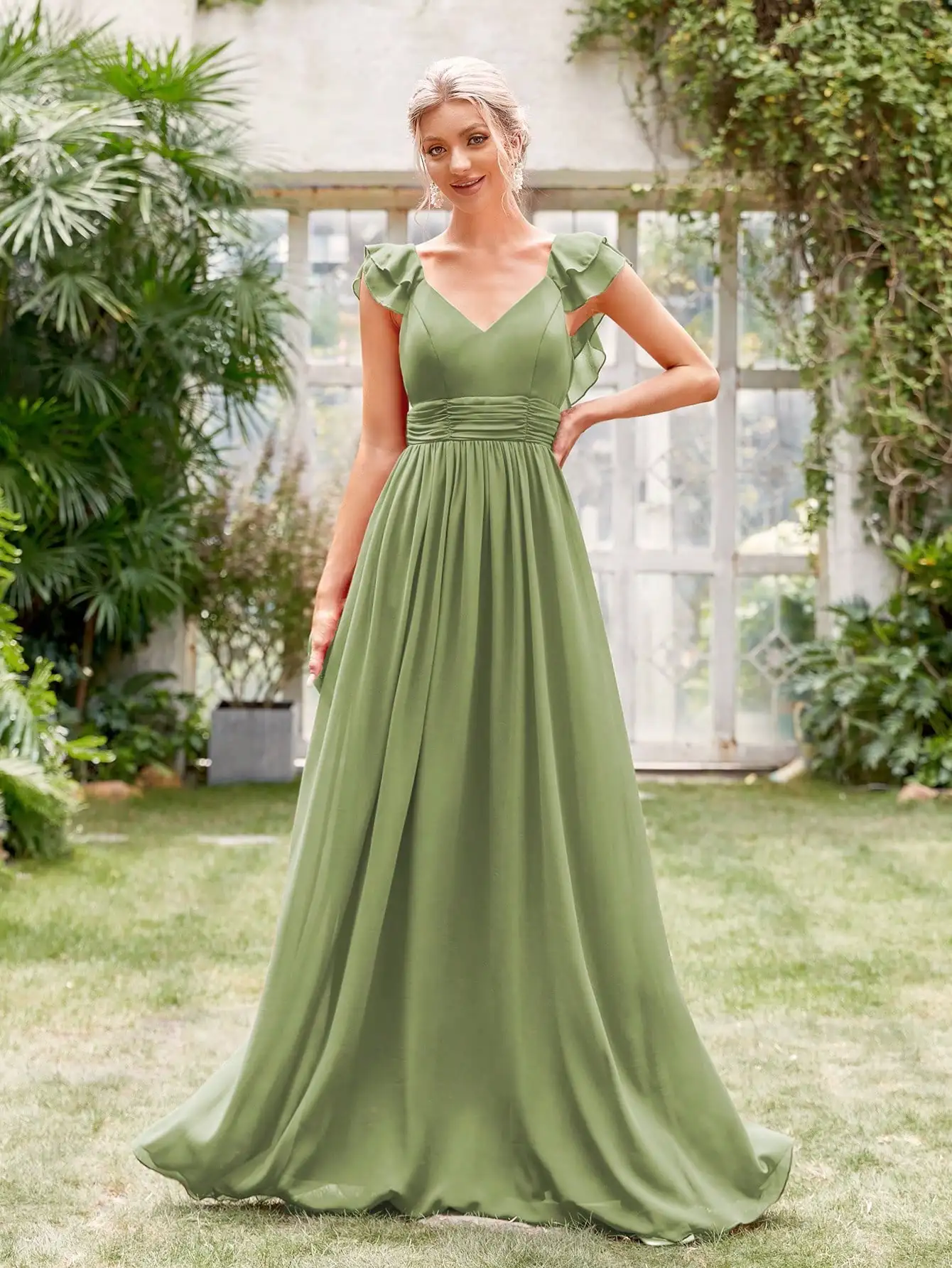 

Mgiacy ruffled bridesmaid dress