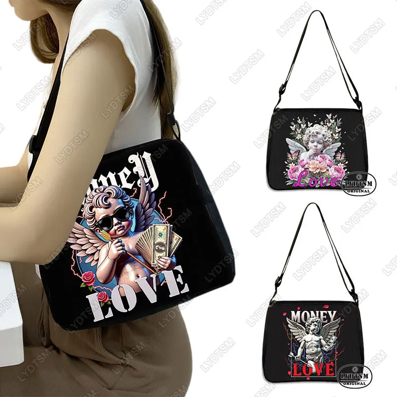 

Милые сумки Love Angel Money Causl, женские сумки в стиле хип-хоп, сумки на плечо, держатель для телефона, сумка для хранения в стиле поп-арт для путешествий