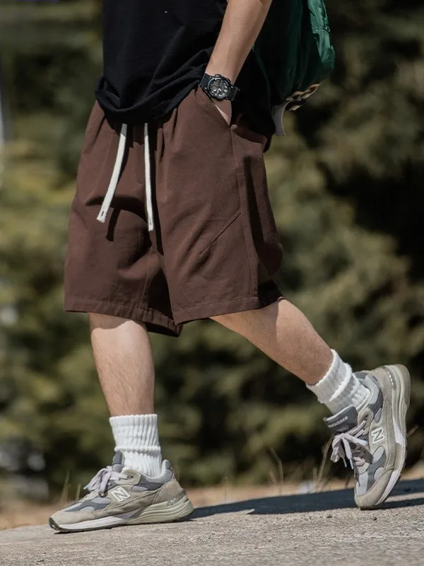 

Мужские летние рабочие брюки в американском ретро-стиле, свободные, широкие, длиной до колена, дышащие, прямые, карго-шорты