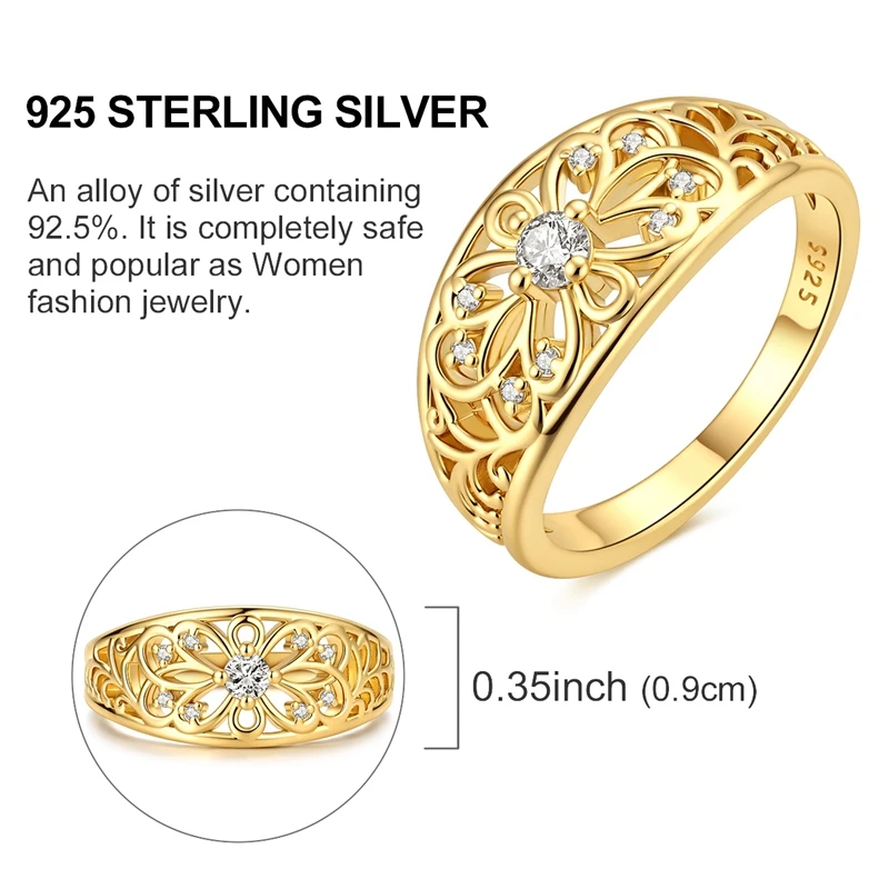 925 Sterling Silver Star Sky Ring