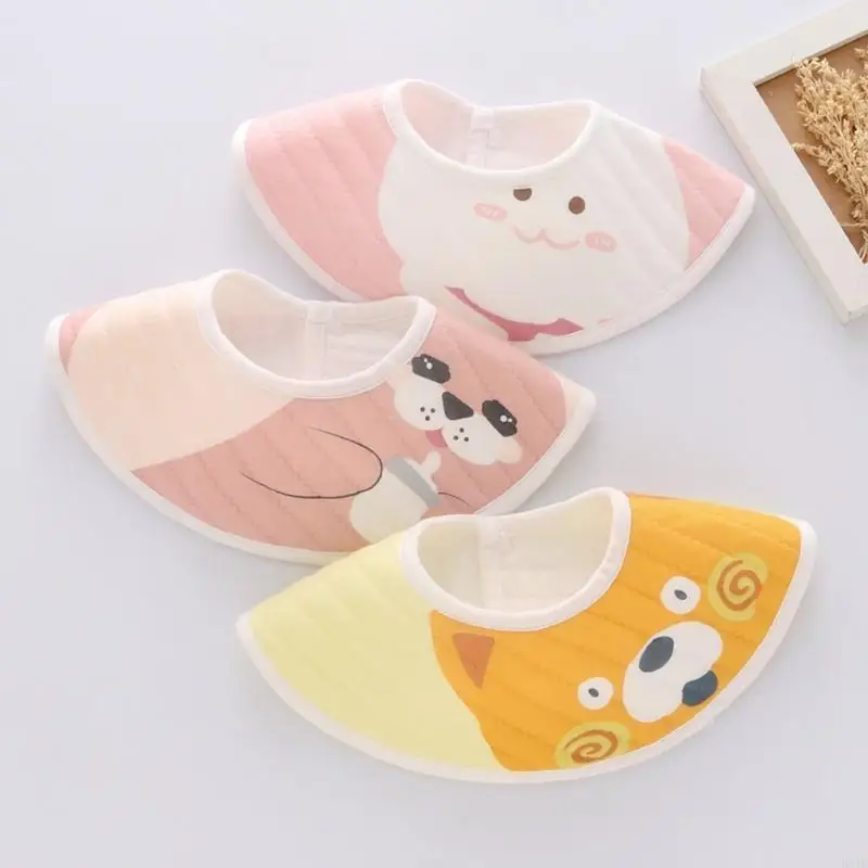 3 قطعة 360 درجة دوران ملابس التجشؤ الكرتون المطبوعة الطفل مريلة رشاقته القطن منشفة لعاب الأطفال مقاوم للماء تنفس المئزر ل P31B