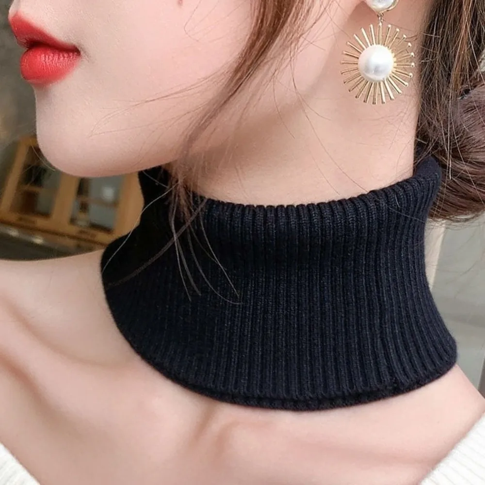 

New Knitted High Collar Scarf Windproof Detachable Neck Warmer Turtleneck Women
