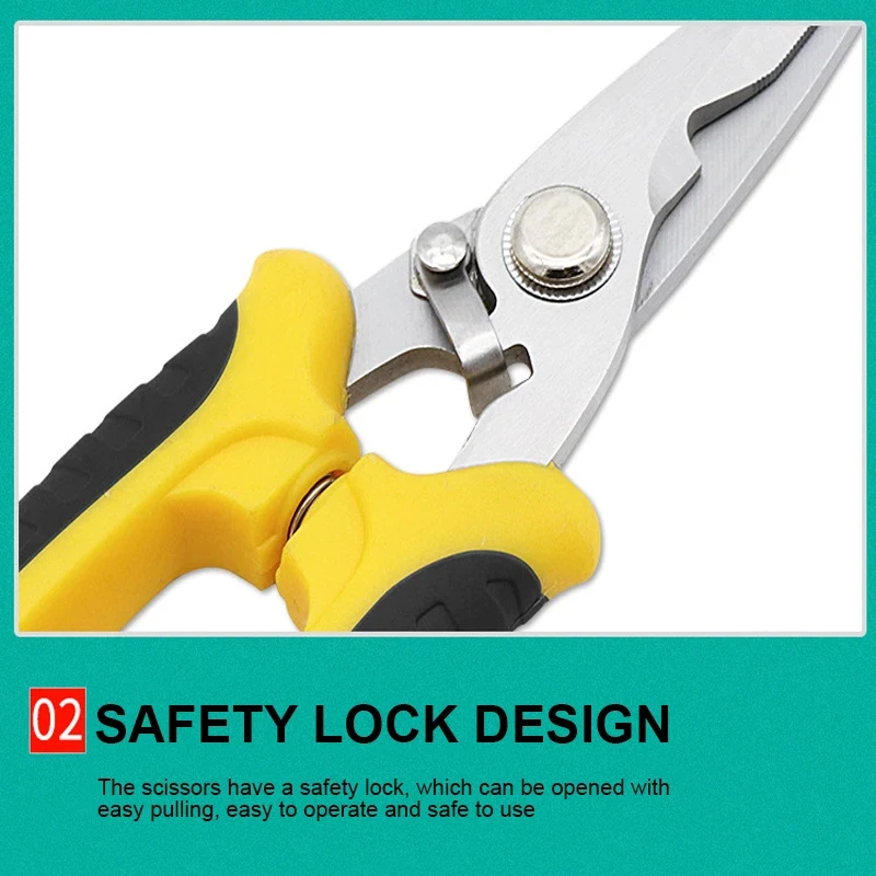 Multifunctional Electrician Scissors, Stainless Steel Tool for Groove, Wire & Steel Plate Cutting image 5