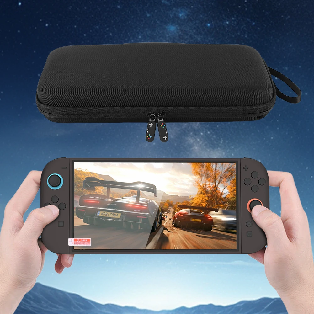 

Чехол из ЭВА и защитная пленка для переноски Switch 2, противоударная сумка-органайзер, устойчивая к царапинам, с 10 держателями для игровых карт