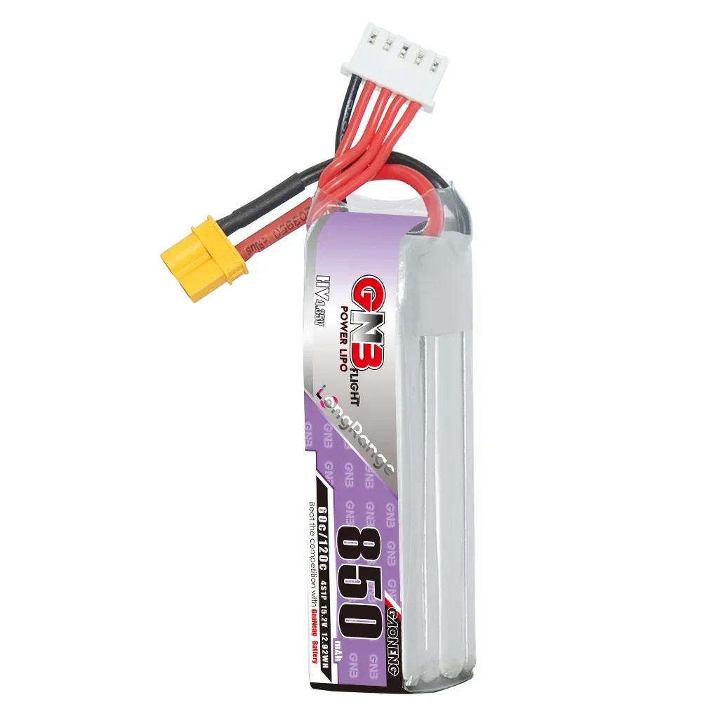 GAONENG GNB LiPo Battery 850mAh 4S 15.2V 60C Long Range XT30 Plug For Beta95X, Beta85X, Beta75X, CineBee, UAV, 2 to 3 inch Drone view 3