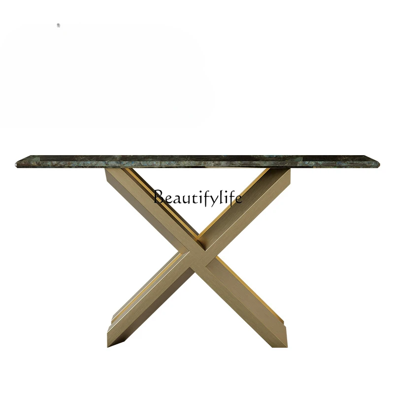 Italian light luxury entrance table creative high-end luxury stone entrance frame against the wall decoration simple