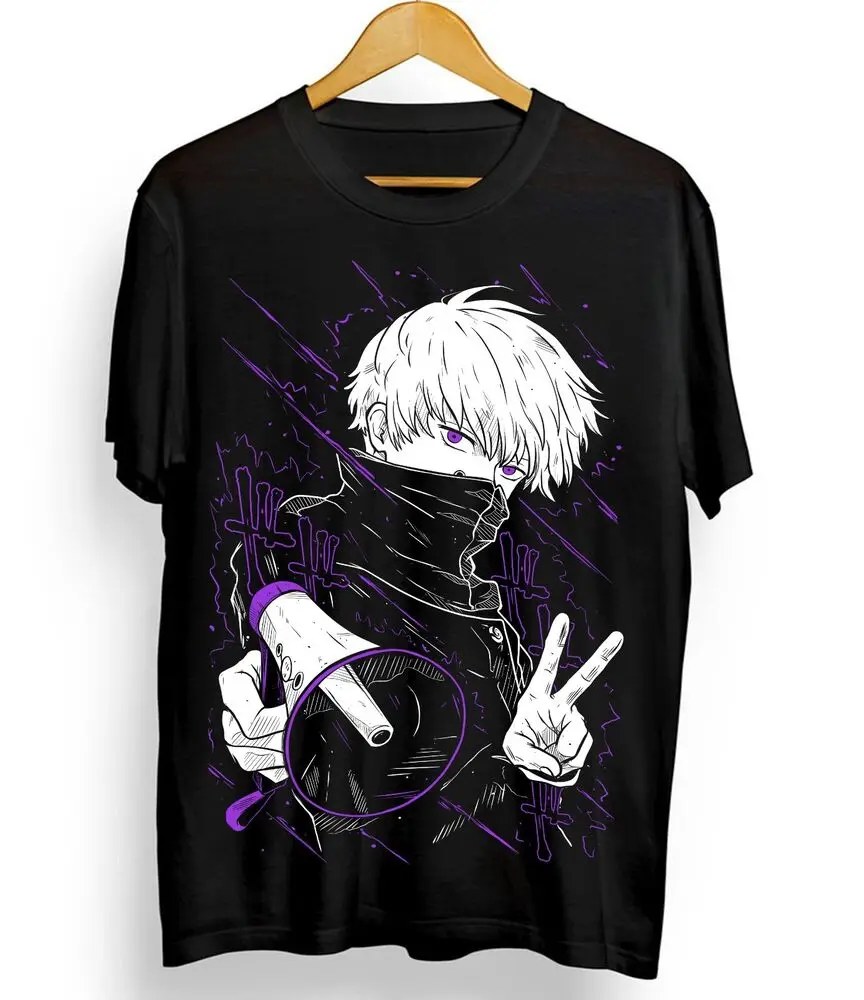 Inumaki Toge T-Shirt Jujutsu Kaisen Megumi Fushiguro Satoru Gojo Black Shirt