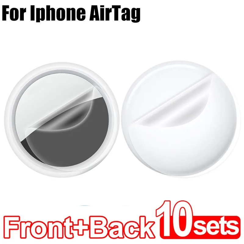 1-10Sets Front and Back Hydrogel Film for Apple AirTag Tracker Full Cover TPU Screen Protective Film for Apple AirTags Not Glass