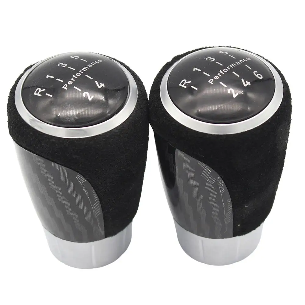 Carbon Fiber Shift Knob 5/6 Speed Weighted For BMW E46 E60 Stick Shifter Lever Knob Gear Manual Shift Knob Parts 	