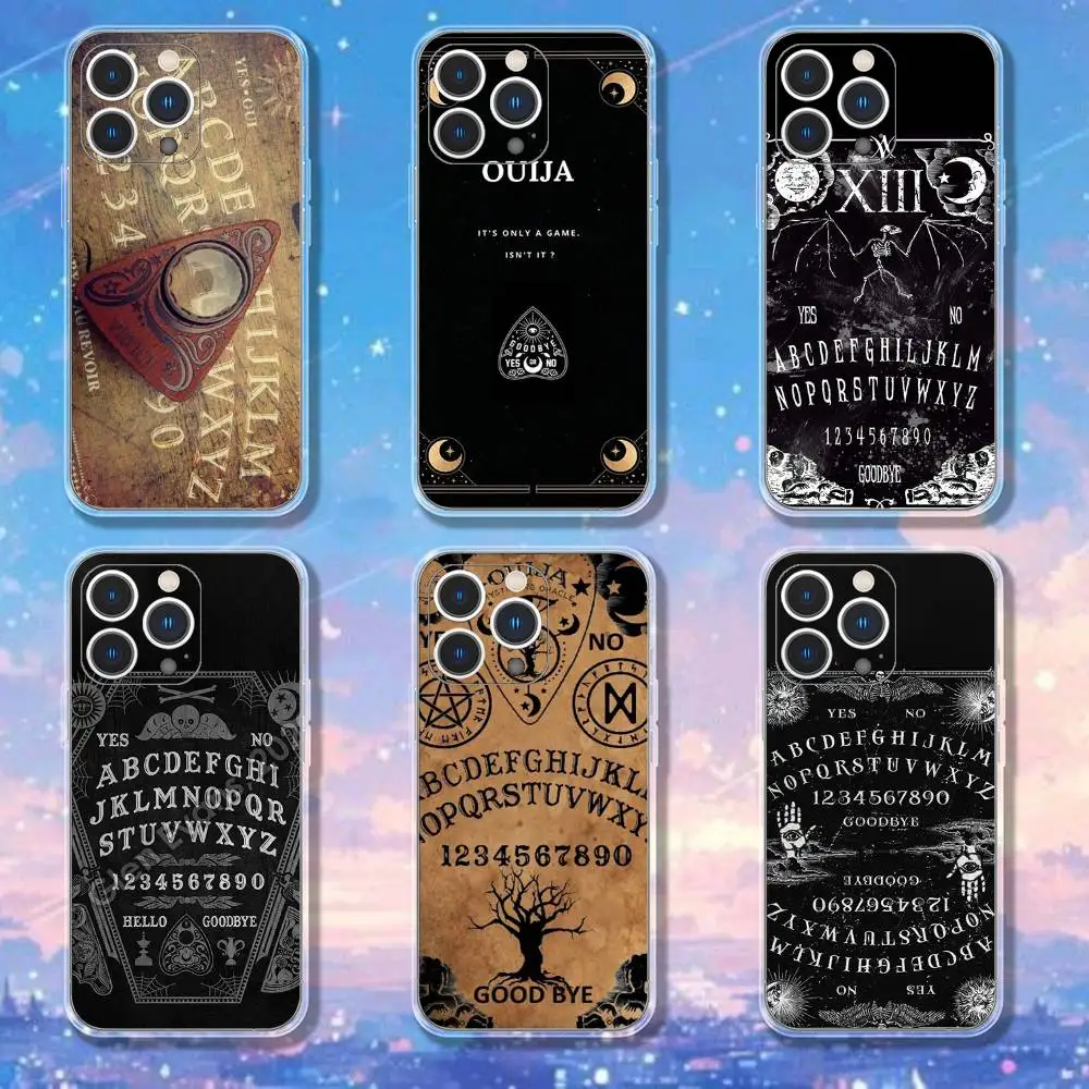 

Supernatural Art Ouija Board Phone Case For iPhone 16,15,17,12,13,14,11 Max,Pro,Plus,X,XS,XR,SE4,E Mini Transparent Cover