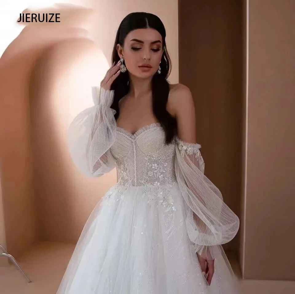 

Плиссированная Тюль Пышные съемные рукава Бохо Кружевная аппликация Свадебные Съемные платья свадебные аксессуары