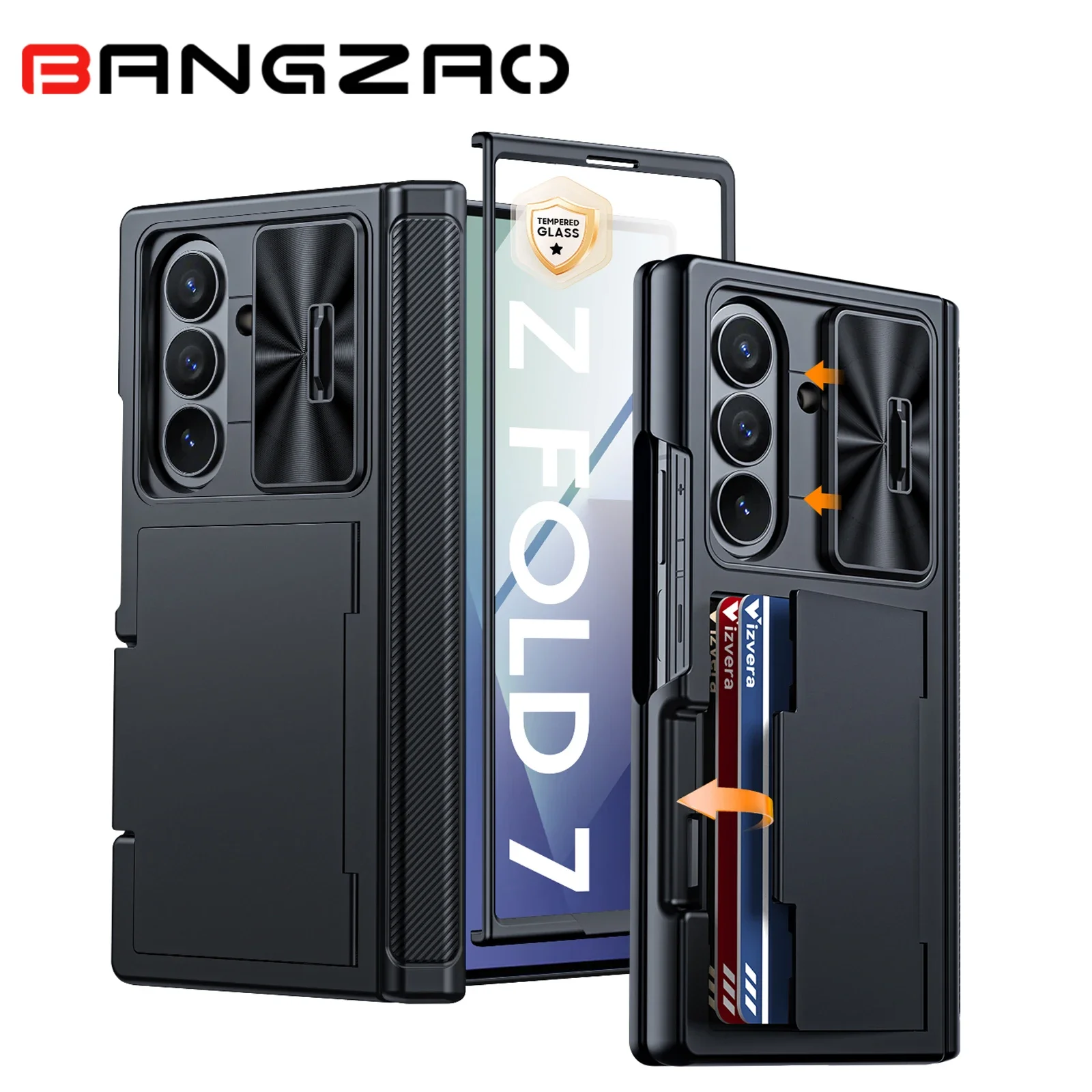 Shockproof Case for Galaxy Z Fold 7 with Card Holder, Slide 