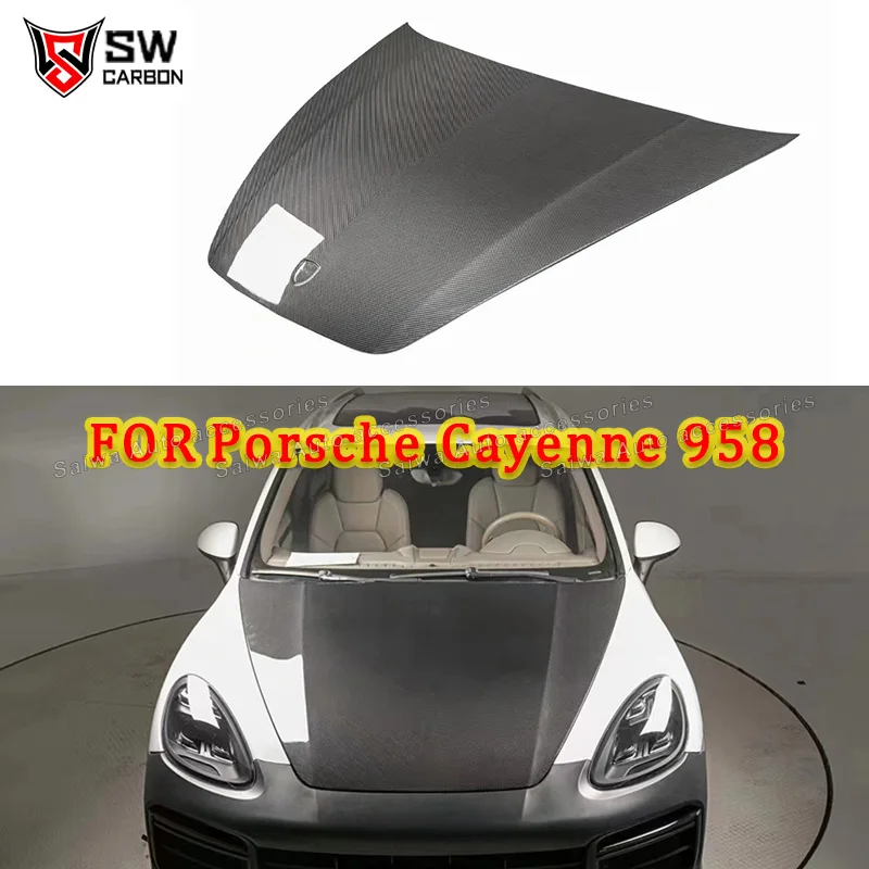 

Передний капот из углеродного волокна в стиле OEM для Porsche Cayenne 958.1 2011-2014, передний капот, обвес двигателя