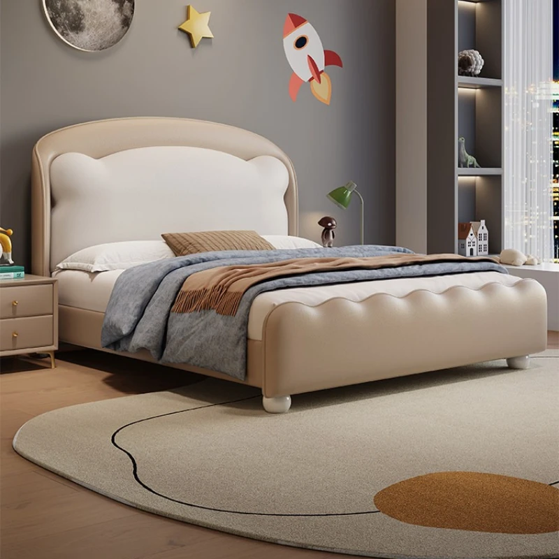 

girl princess single bed leather cute comfortable household 120 x200 bed bases & frames cream wind cama solteiro home furniture