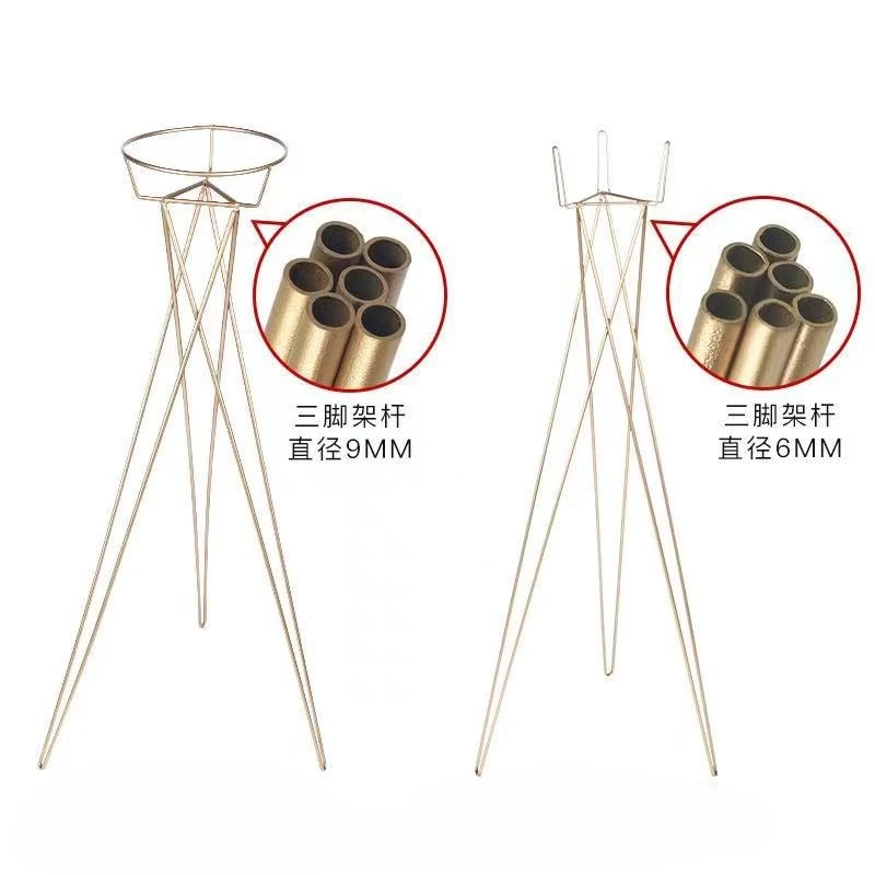 Factory Direct Compatible with Opening Flower Stand Banquet Party Arrangement Props Golden Flower Basket Iron Flower Arrangement