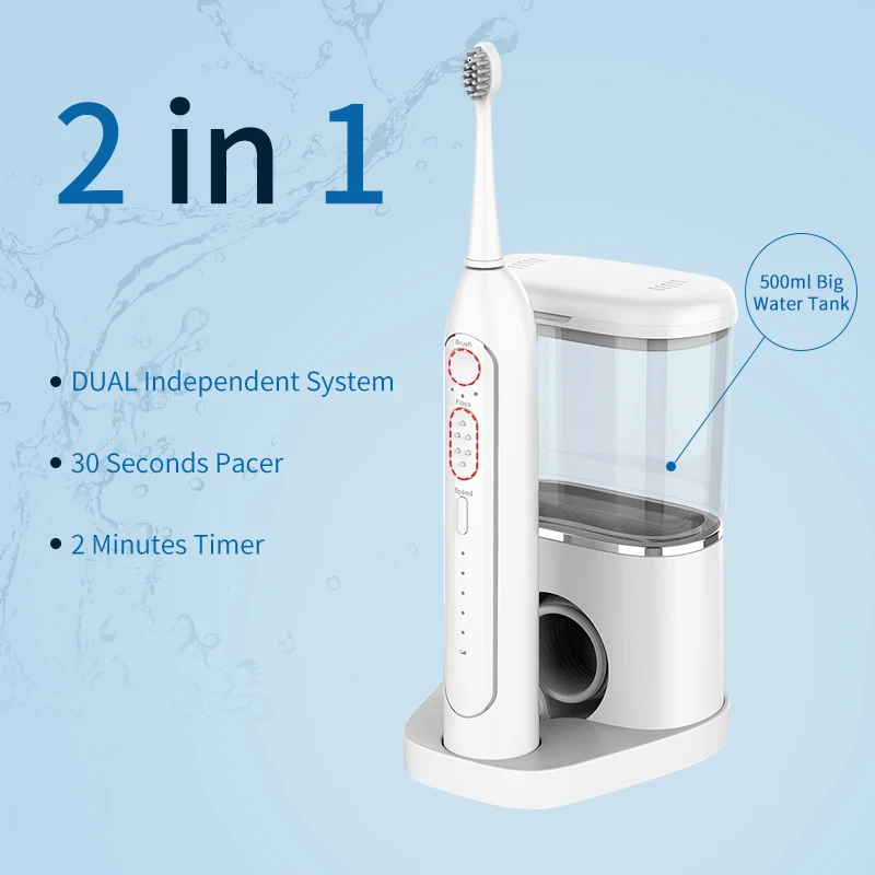 Portable 2 in 1 water flosser and sonic toothbrush Rechargeable Dental Oral Irrigator Water Flosser Electric Toothbrush