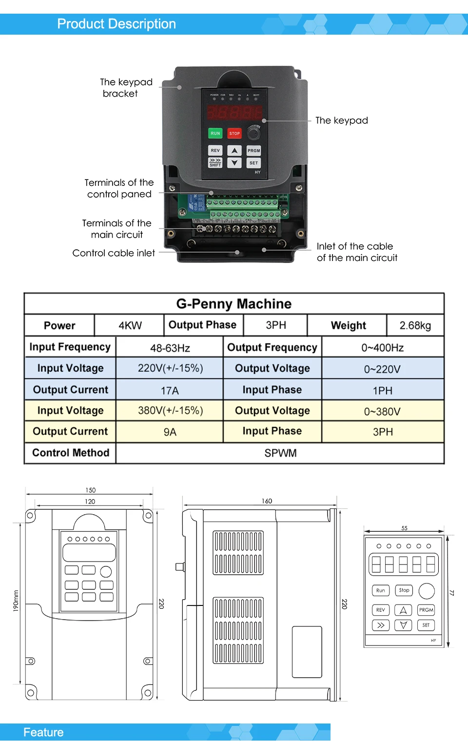 G-Penny 3,7 kW 100 mm wasserdichter, wassergekühlter CNC-Spindel-Kit im Bullet-Design für Holz- und Steinschnitzerei, Fräsen, HY-Inverter, Halterung, Pumpe – Detail 10