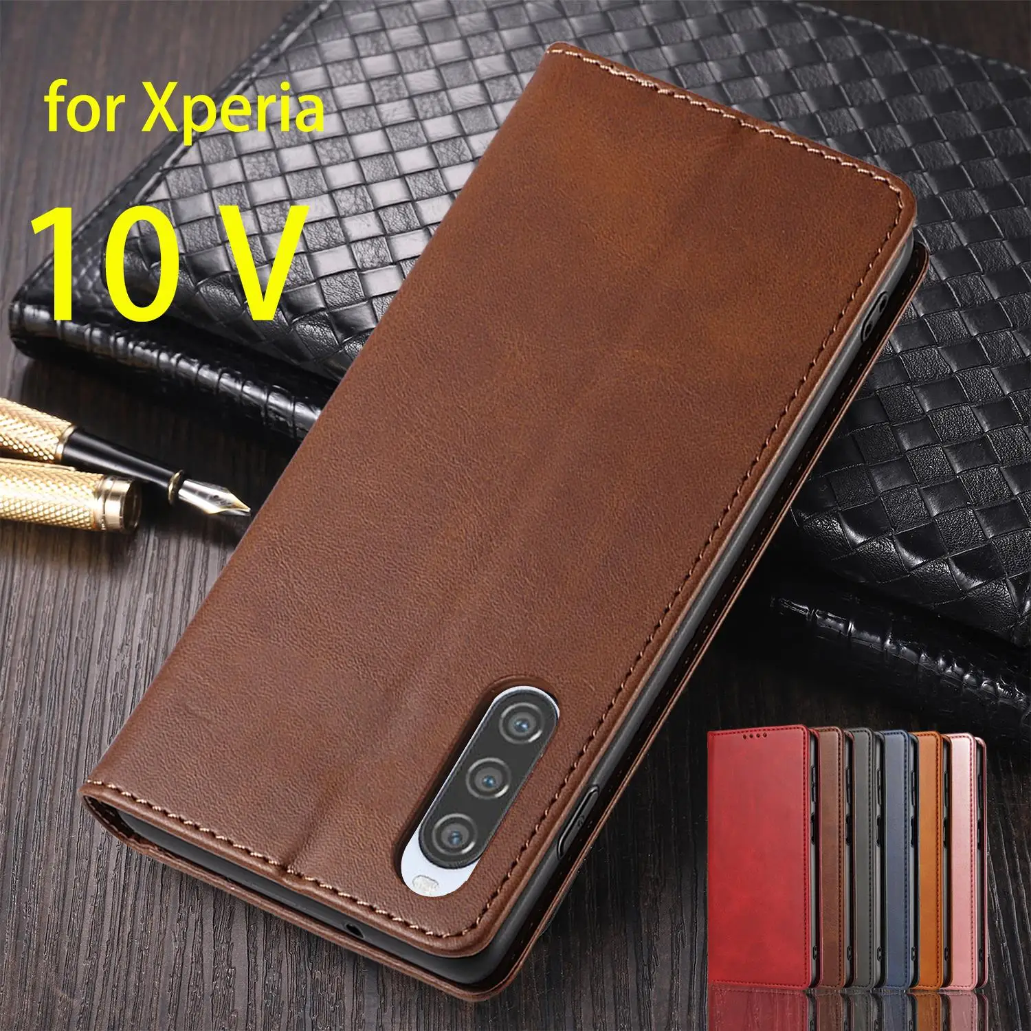 

Leather Case for Sony Xperia 10 V Flip Case Card Holder Holster Magnetic Attraction Cover Wallet Case Fundas Coque