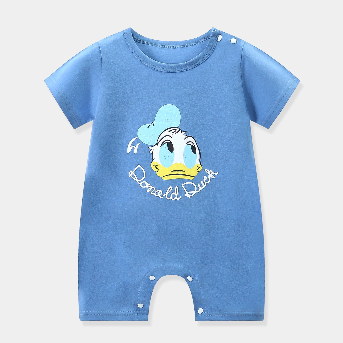 Donald Duck Pattern Newborn Baby Bodysuits Summer Clothing Infantil Costume Short Sleeve One-piece Clothes Casual Pajamas Romper