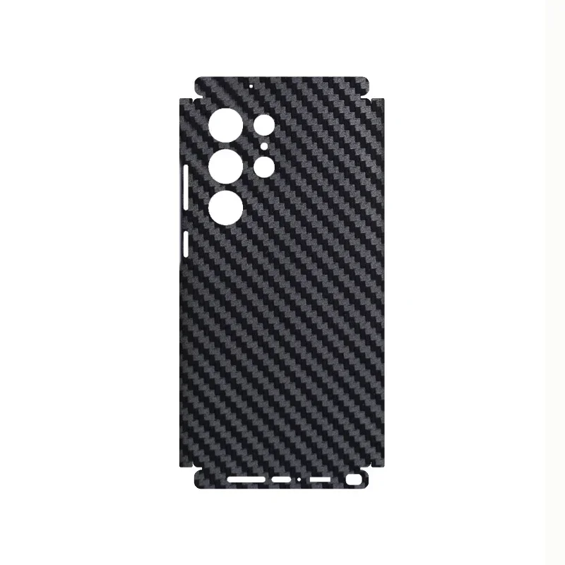 3D Carbon Fiber Skin Grain Full Body Phone Sticker For SAMSUNG GALAXY S24 + S23 Ultra S23 Plus S22 A55 Back +Sides Wrap Film