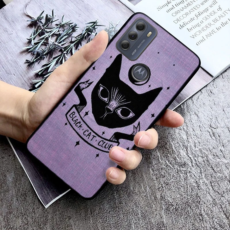 

Girly Pastel Witch Goth Cat Phone Case For Motorola G Stylus 5G G Play G35 G45 G54 G24 G86 G04S E13 E14 E32 E32S
