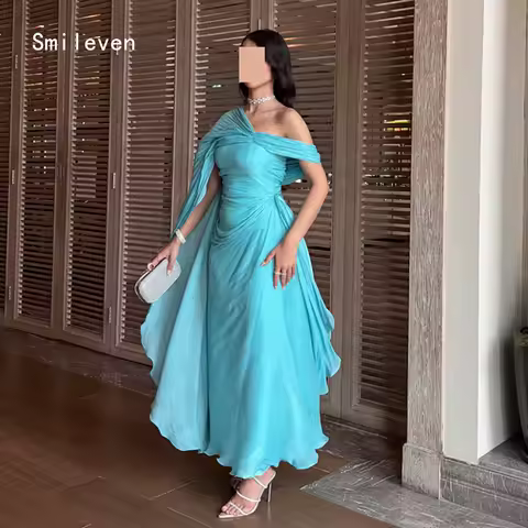 Smileven Luxury Mermaid Prom Dress Shining Off The Shoulder Evening Gowns Daily Pleat Formal Occasion Dress Customized 2026