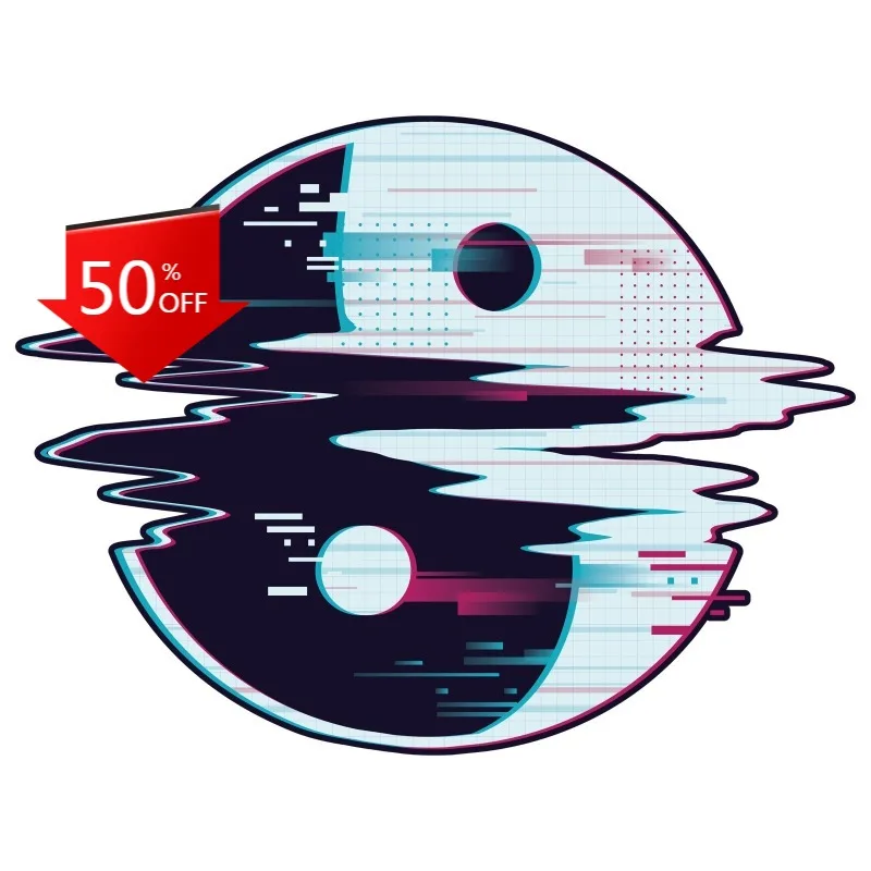

Yin Yang Sticker Glitch Grunge Balance Peace Harmony Good Evil Car Sticker Vinyl Self-Adhesive Decorative