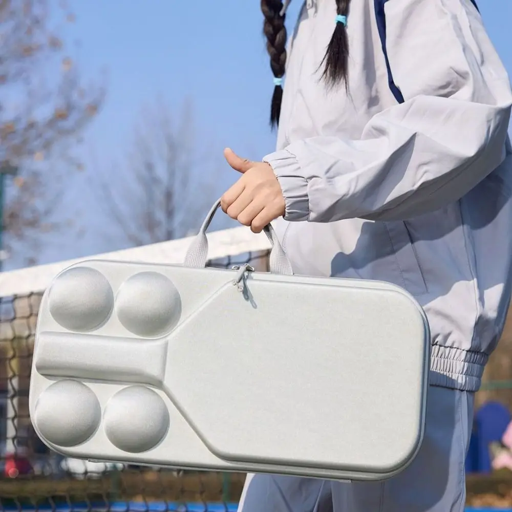 Portabel Pickleball Racket Storage Bag Fits 2 Paddles And 4 Balls Hard Shell Pickleball Paddle Bag Space Saving