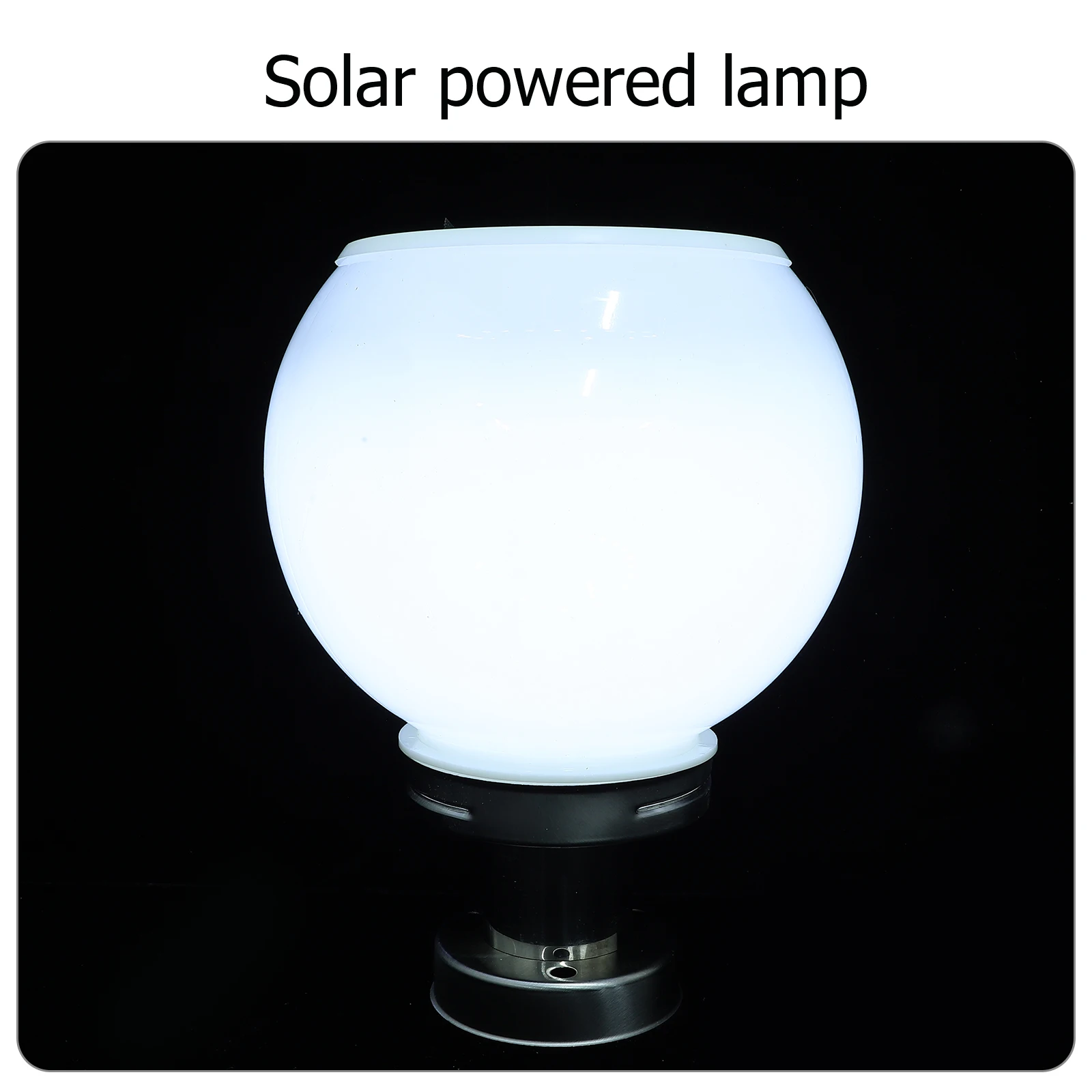 

Solar Powered Column Lights Round Pillar Lamp Post Waterproof Outdoor Decoration LED Globe Fence Base Goal Cap White